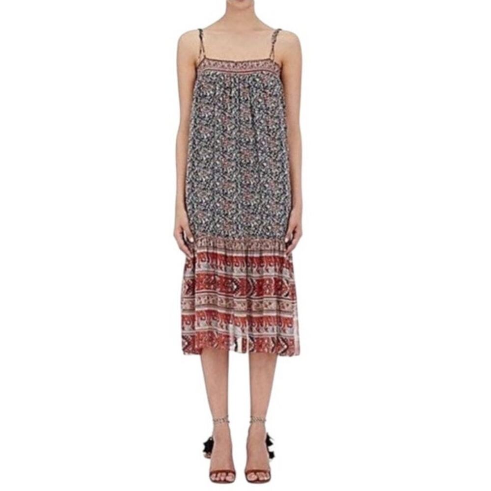 Ulla Johnson Imane Sun Dress Spaghetti Strap Floral Size 2 SIlk Flowy Boho Indie